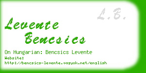 levente bencsics business card